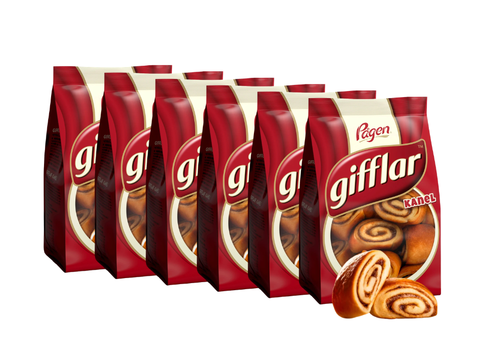 6 Bags of Gifflar by Pågen 300g (10.58 Oz), Swedish cinnamon rolls, buns, kanelgifflar, swedish fika, swedish food, kanelbullar