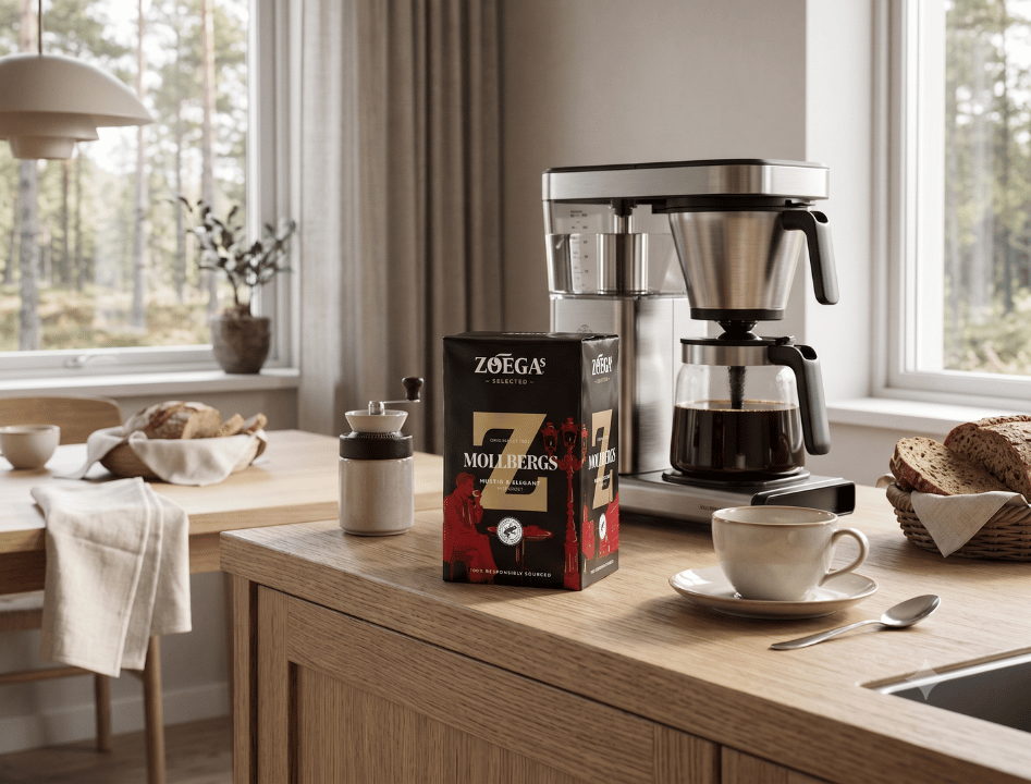 Zoégas Mollbergs Blandning Ground Coffee 450g (15.87 oz) – Authentic Swedish Dark Roast Coffee – 100% Arabica