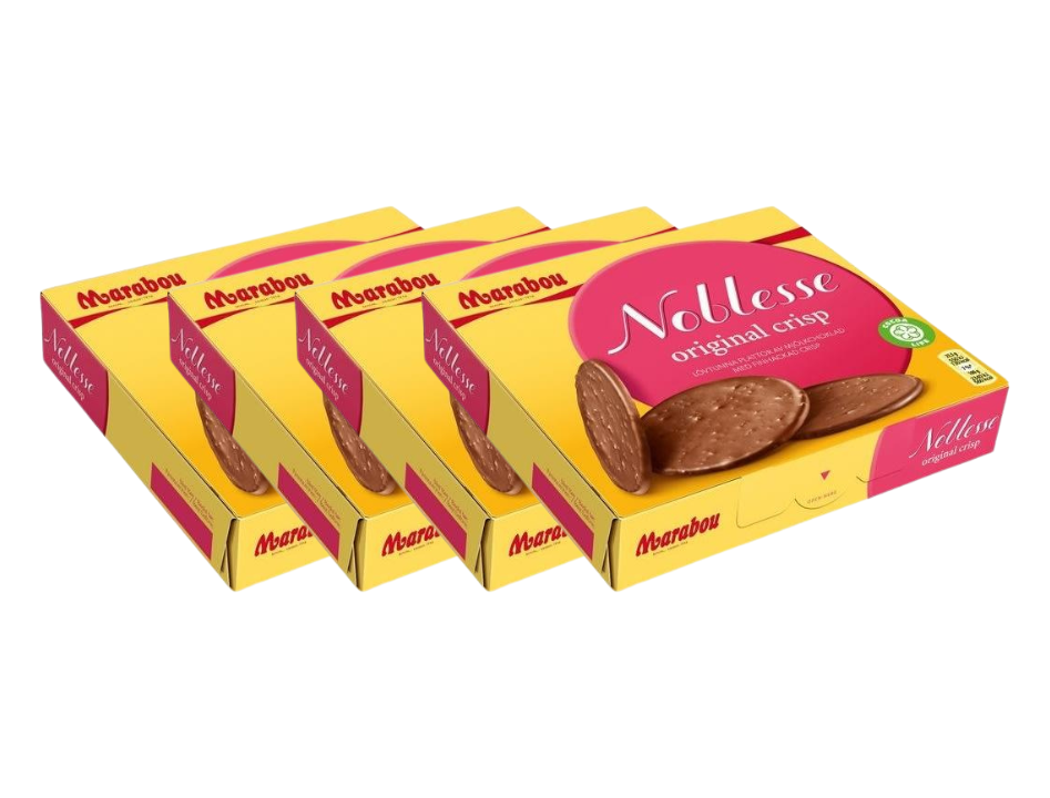 4 Boxes of Marabou Noblesse Original Crisp 150g (5.29 Oz) - Swedish Milk Chocolate with Crisps, swedish chocolate, milk chocolate