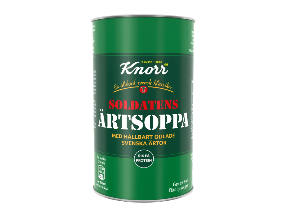 Knorr Soldatens Ärtsoppa 540g (19.05 oz) – Authentic Swedish Yellow Pea Soup – Serves 8 dl