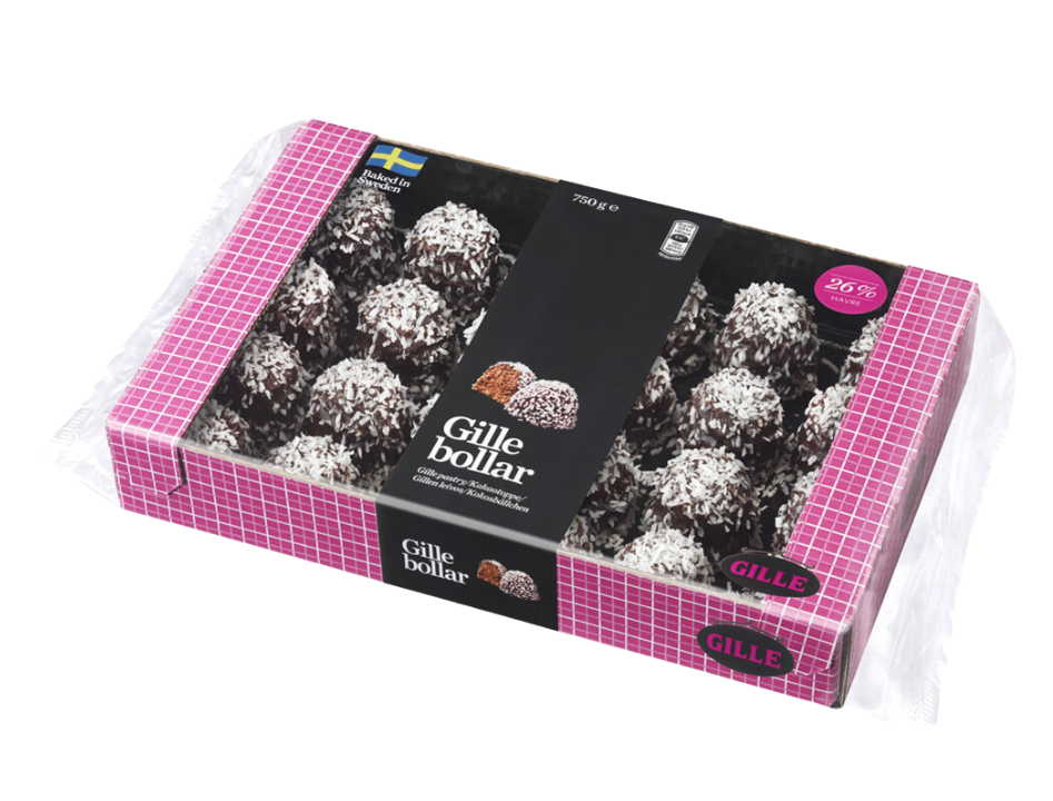 Gille Gillebollar 750g (26.45 oz) – Authentic Swedish Chocolate Oat Balls with Coconut