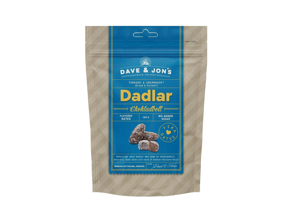 Dave & Jons Dadlar Chokladboll - Dates with the taste of Swedish Chocolate Balls (125g / 4.40oz)