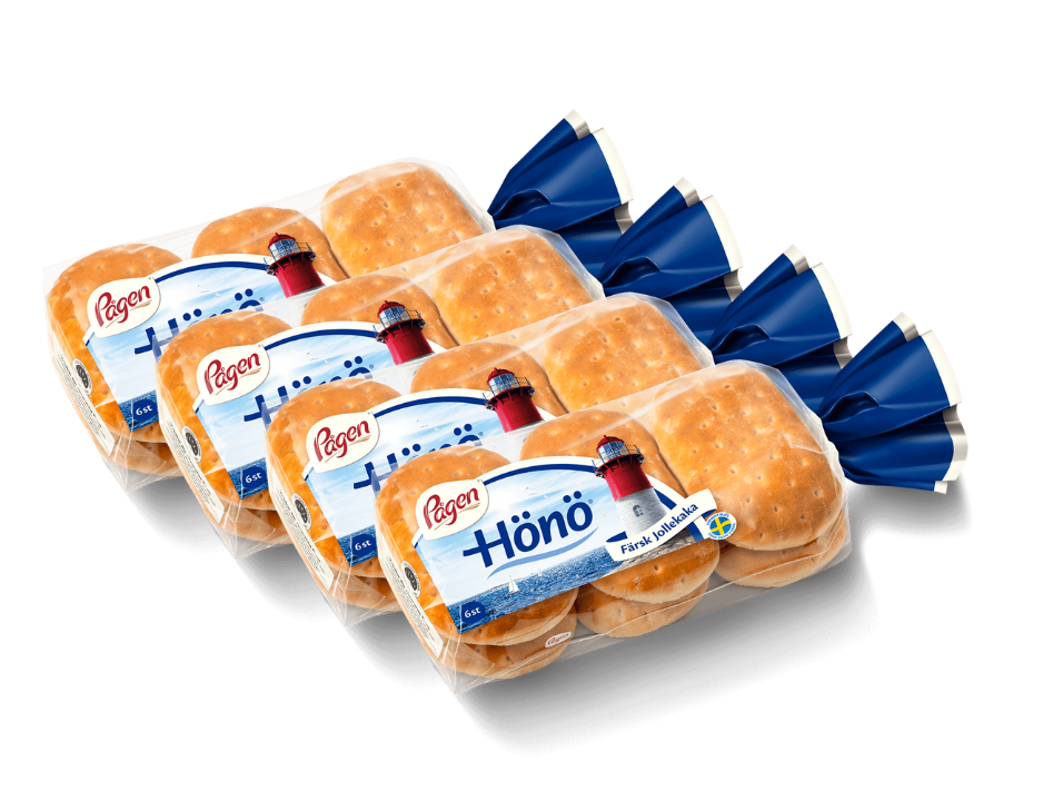 4 Packs of Pågen Hönö Fresh Jollekaka 400g (14.10 oz) – Authentic Swedish Archipelago Soft Bread