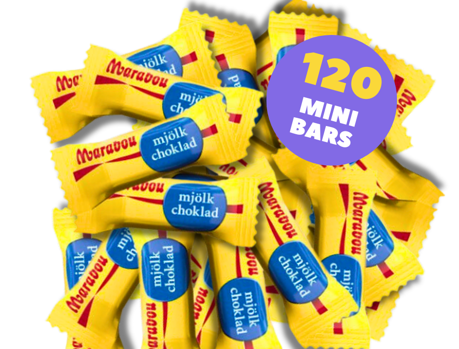 Marabou Mjölkchoklad Mini 120 × 10g (120 × 0.35 oz) – Individually Wrapped Authentic Swedish Milk Chocolate