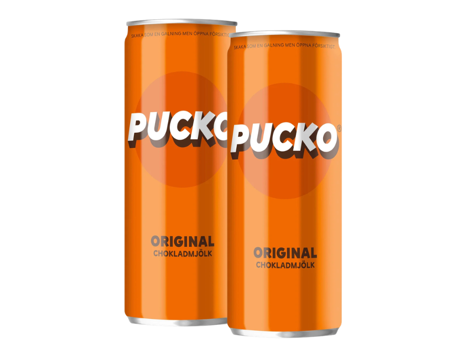 2 Cans of Pucko Original Chocolate Milk Drink 250ml (8.45 fl oz) – Authentic Swedish Ready-to-Drink Chocolate Milk