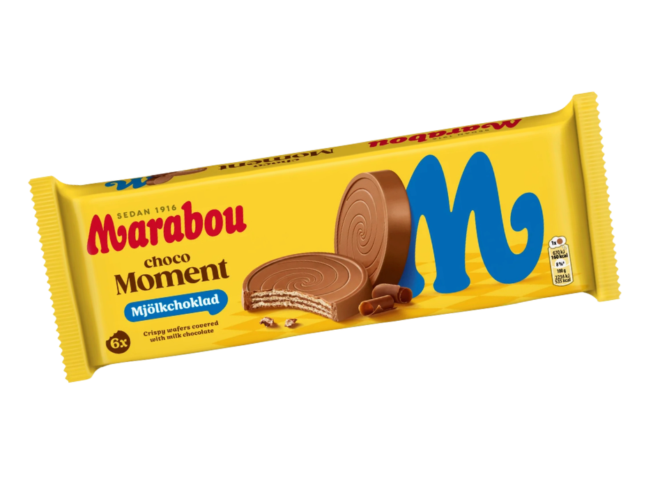 2 Packs of Marabou Choco Moment Milk Chocolate 180g (6.35 oz) – Crispy Wafer & Chocolate Cream Bites
