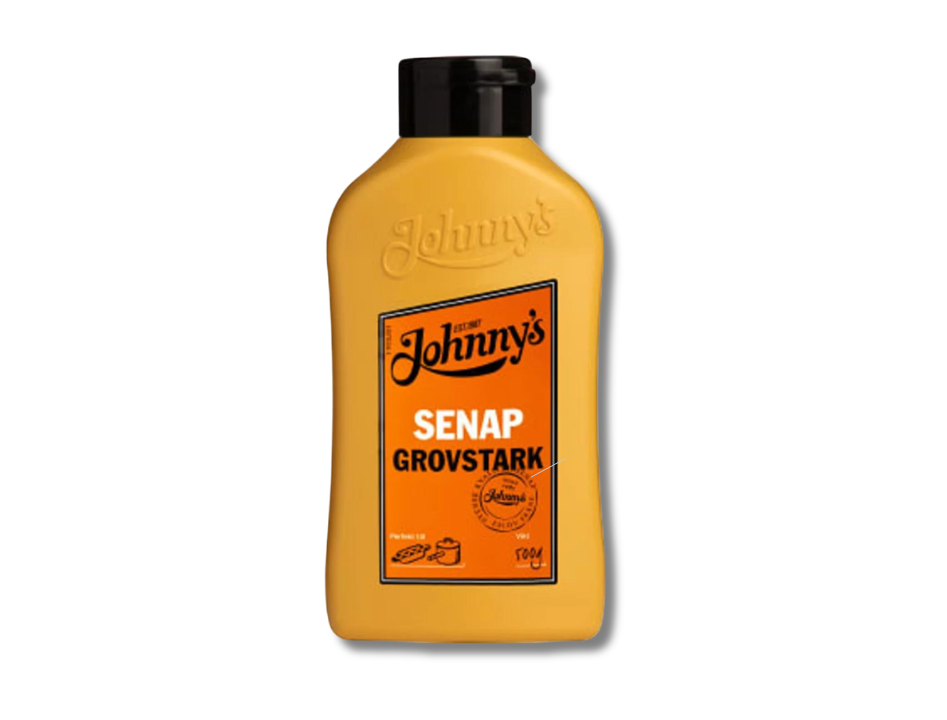 Johnny's Grovstark Senap 500g (17.64 oz) – Authentic Swedish Coarse & Strong Mustard