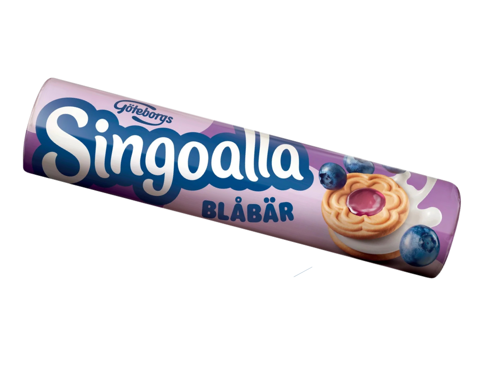 2 Packs of Göteborgskex Singoalla Blueberry Cookies 190g (6.70 oz) – Authentic Swedish Blueberry Cream-Filled Biscuits