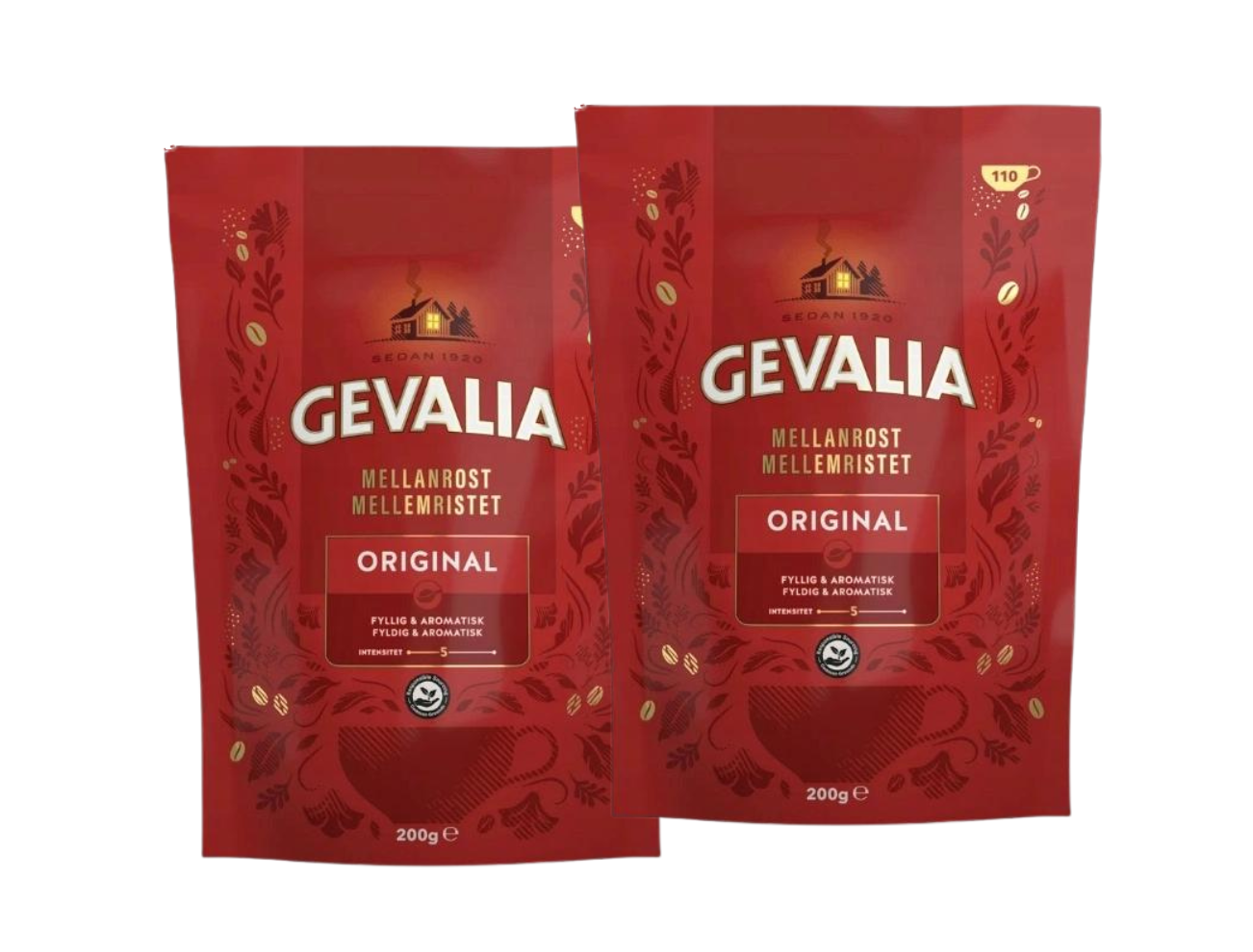 2 Pack of Gevalia Swedish Instant Coffee 200 g (7,05 oz), Mellanrost, Swedish coffee. Medium roast, snabbkaffe Gevalia, Fika Coffee, Sweden
