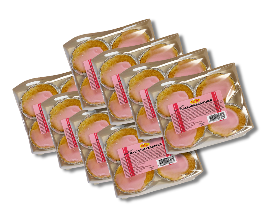 Sanjo HallonMazariner 8 × 220g (8 × 7.76 oz) – Authentic Swedish Raspberry Almond Pastries