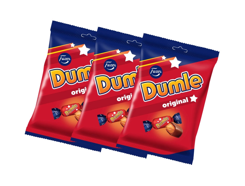 3 x Fazer Dumle Fudge 200g (7.05 oz) – Finnish Milk Chocolate Covered Caramel Fudge