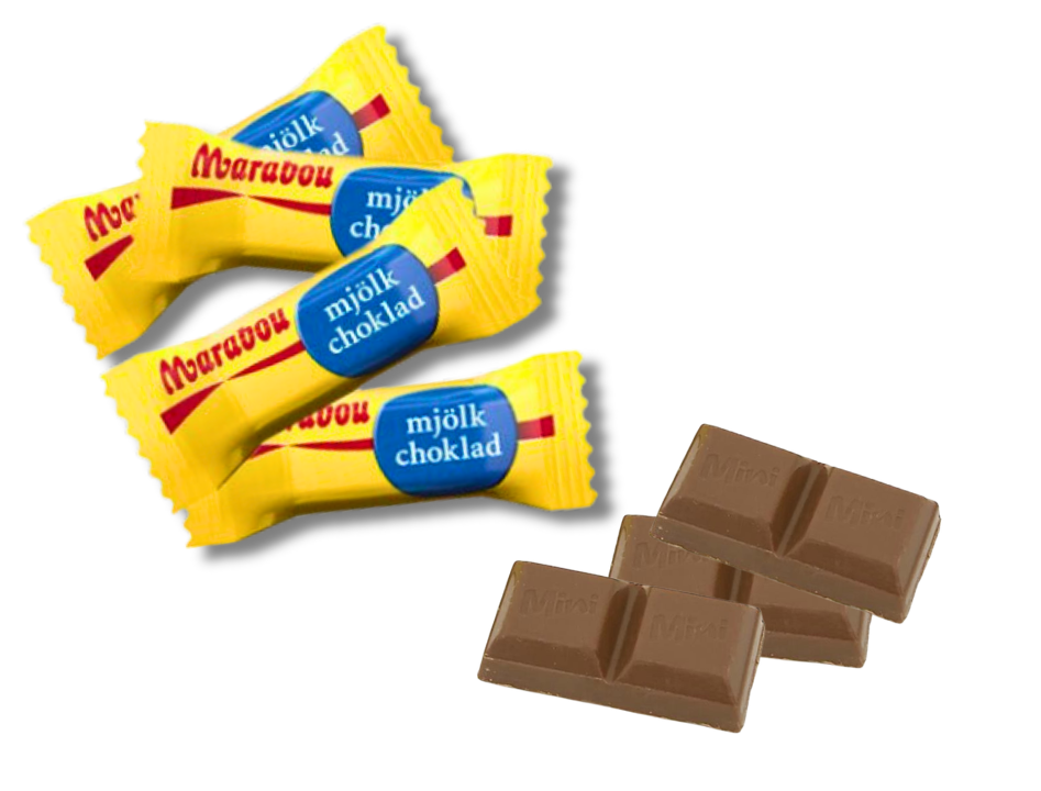 Marabou Mjölkchoklad Mini 60 × 10g (60 × 0.35 oz) – Individually Wrapped Authentic Swedish Milk Chocolate