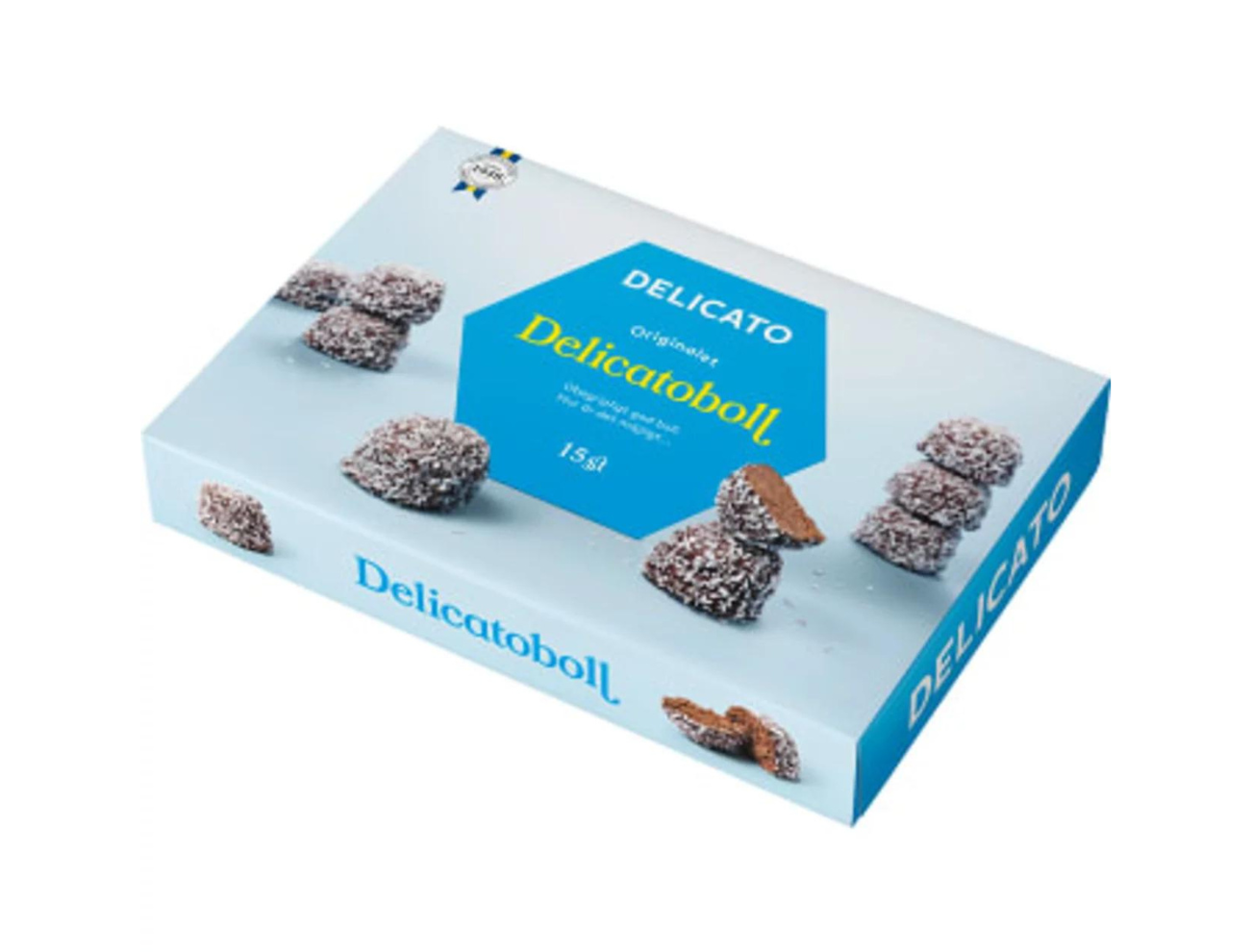 Delicato Delicatobollar 600g (21.16 oz) – 15 Swedish Chocolate Coconut Balls – Classic Fika Treat