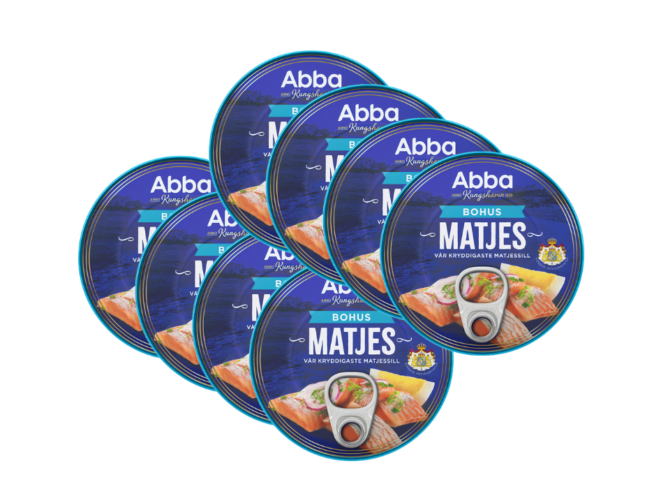 Abba Klassisk Matjessill 8 × 215g (8 × 7.58 oz) – Traditional Swedish Pickled Herring