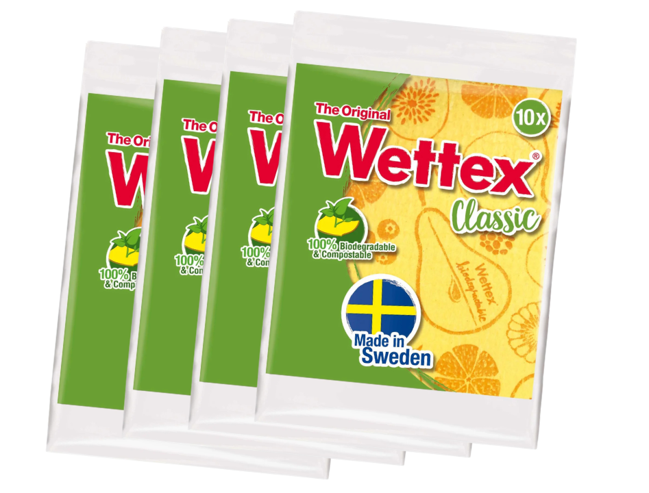 40 x Vileda Wettex Classic – Authentic Swedish Super Absorbent Cleaning Cloths – Choose Your Quantity
