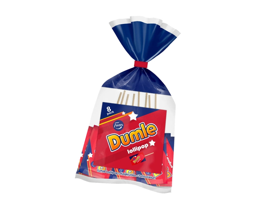 Fazer Dumle Klubbor 10 Pack 100g (3.52 oz) – Finnish Chocolate Covered Caramel Lollipops