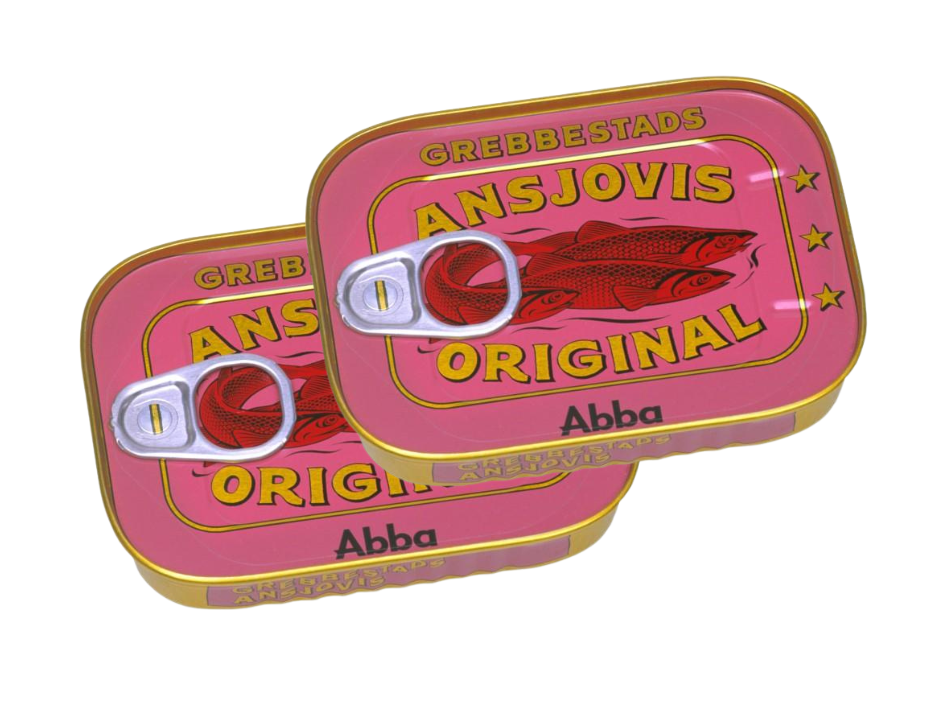 2 Cans Grebbestads Ansjovis Original Abba, 125g (4.40oz) – Swedish Anchovy Delicacy
