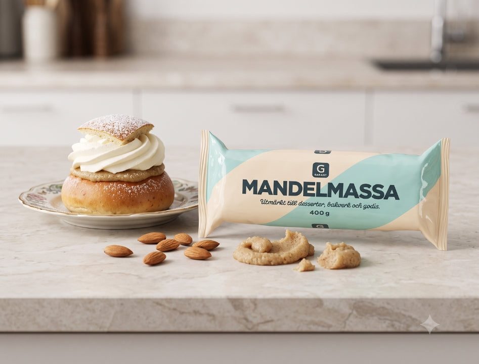 Garant Mandelmassa 400g (14.10 oz) – Premium Swedish Almond Paste for Baking & Desserts