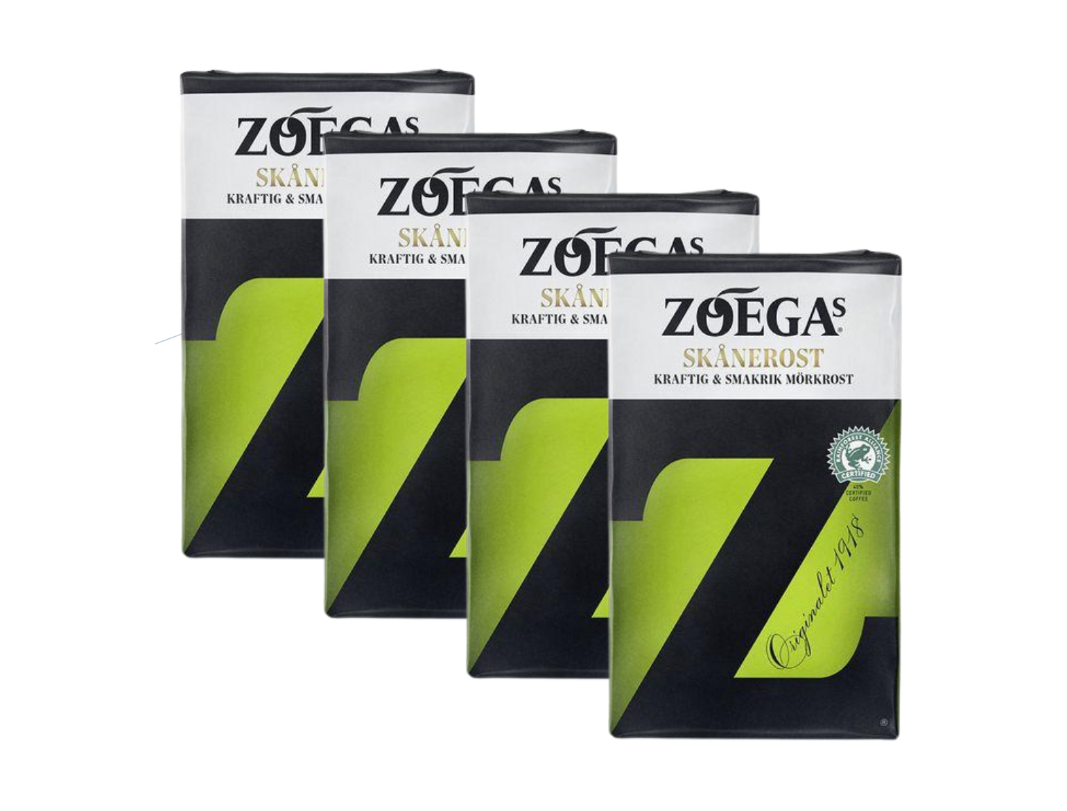 Zoégas Skånerost Ground Coffee 4 × 450g (4 × 15.87 oz) – Authentic Swedish Medium-Dark Roast Filter Coffee
