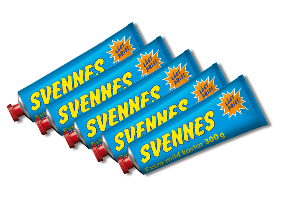 5 Tubes of Svennes Extra Mild Kaviar 300g (10.58 oz) – Authentic Swedish Creamy Cod Roe Spread