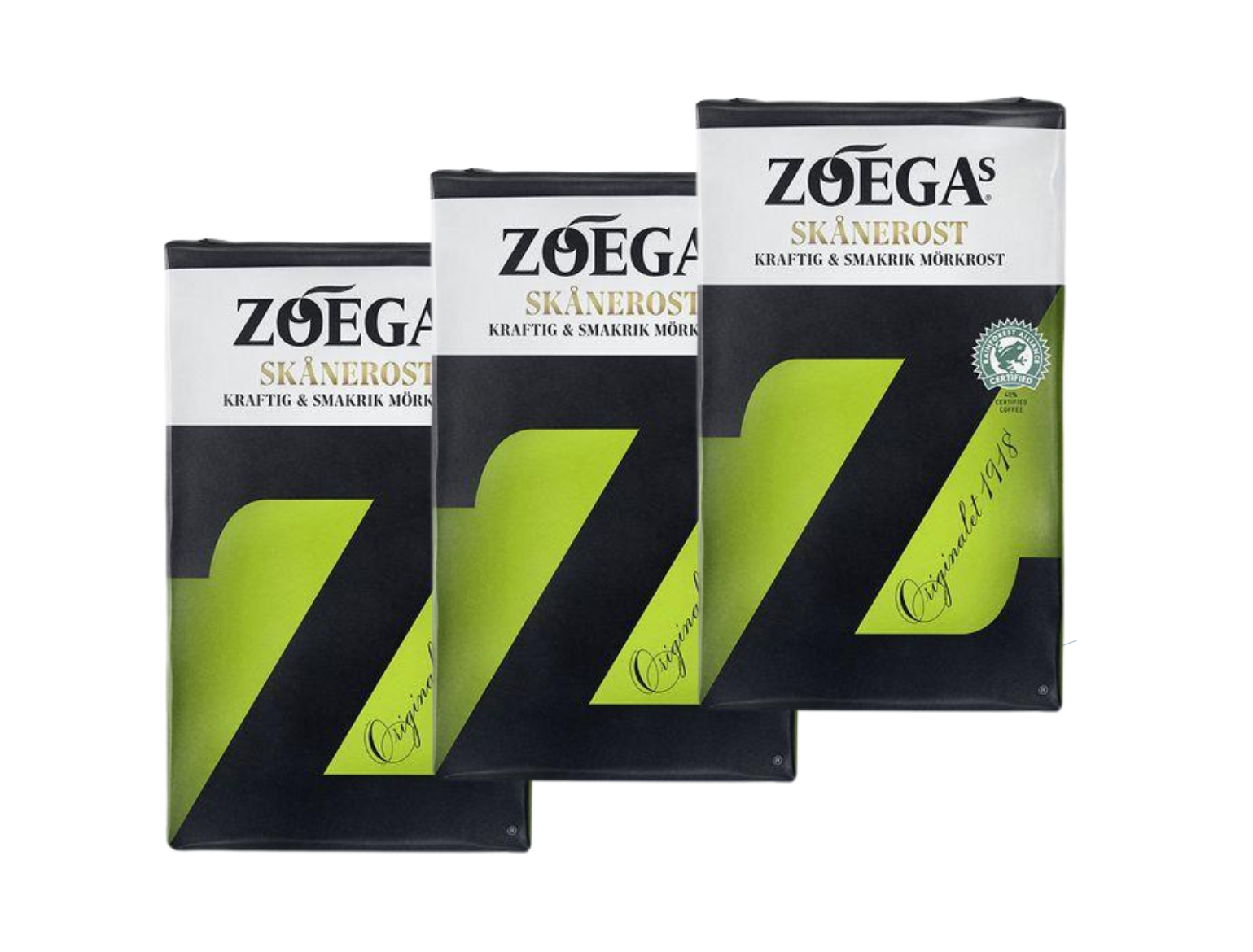 Zoégas Skånerost Ground Coffee 3 × 450g (3 × 15.87 oz) – Authentic Swedish Medium-Dark Roast Filter Coffee