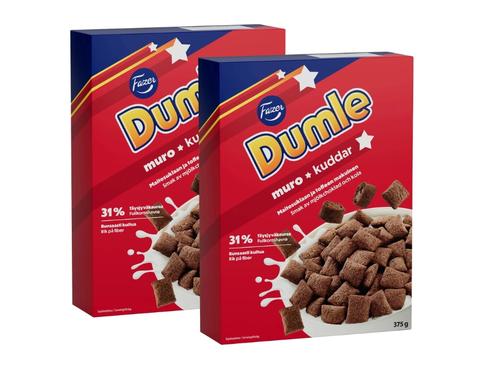 2 x Fazer Dumle Muro Cereal 375g (13.22 oz) – Finnish Crispy Caramel Filled Breakfast Cereal