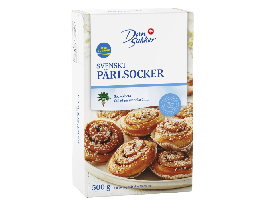 Dan Sukker Swedish Pearl Sugar 500g (17.63 oz) – Authentic Svenskt Pärlsocker for Scandinavian Baking