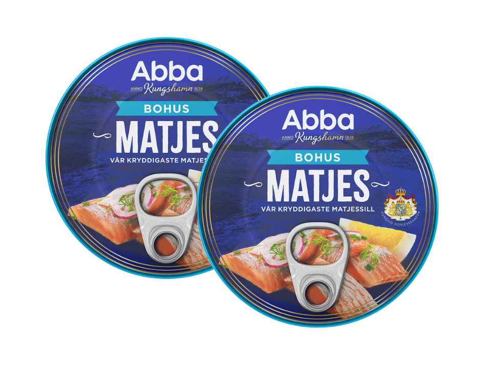 Abba Klassisk Matjessill 2 × 215g (2 × 7.58 oz) – Traditional Swedish Pickled Herring