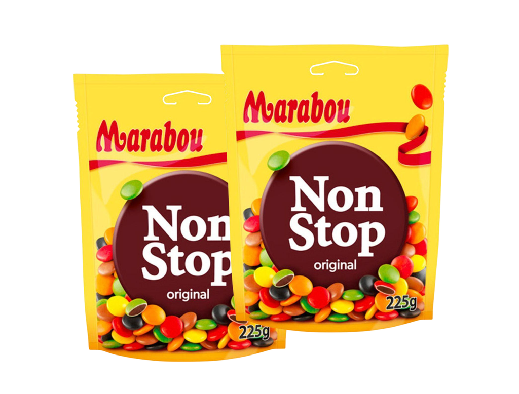 Marabou Non Stop Original 2 × 225g (2 × 7.94 oz) – Authentic Swedish Milk Chocolate Candy Shells