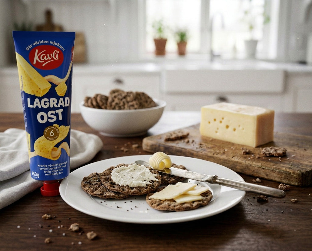 Kavli Lagrad Ost 250g Swedish aged cheese spread in tube