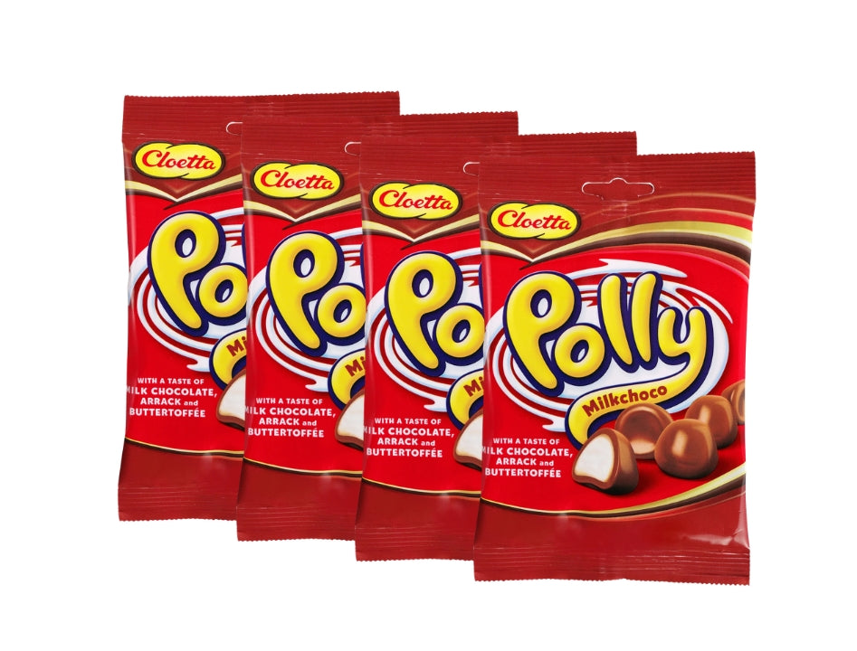 Cloetta Polly Röd Chocolate Candy 4 × 200g (4 × 7.05 oz) – Authentic Swedish Chocolate-Coated Foam Candy