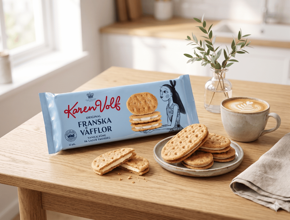 Karen Wolf Franska Våfflor 160g (5.64 oz) – Authentic Danish French Waffles with Cream Filling
