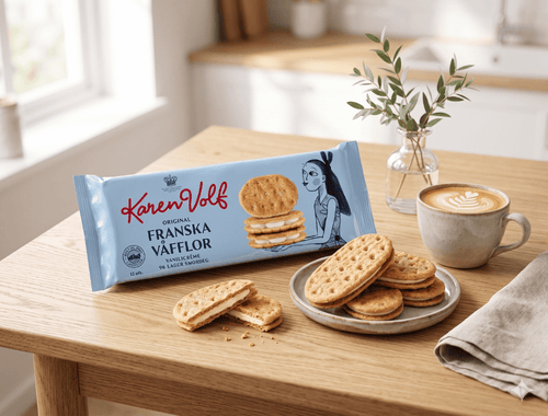 2 Packs of Karen Wolf Franska Våfflor 160g (5.64 oz) – Authentic Danish French Waffles with Cream Filling