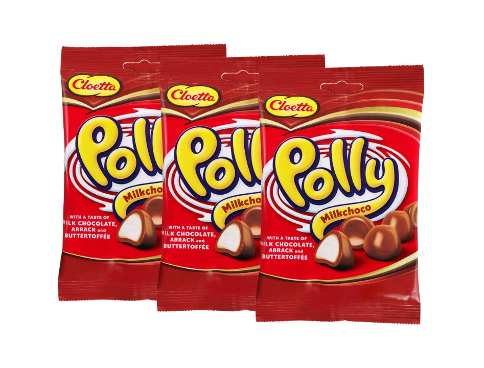Cloetta Polly Röd Chocolate Candy 3 × 200g (3 × 7.05 oz) – Authentic Swedish Chocolate-Coated Foam Candy