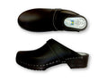 Calmare Original Swedish Black Wooden Clogs – Handmade in Sweden | Genuine Leather & Alder Wood