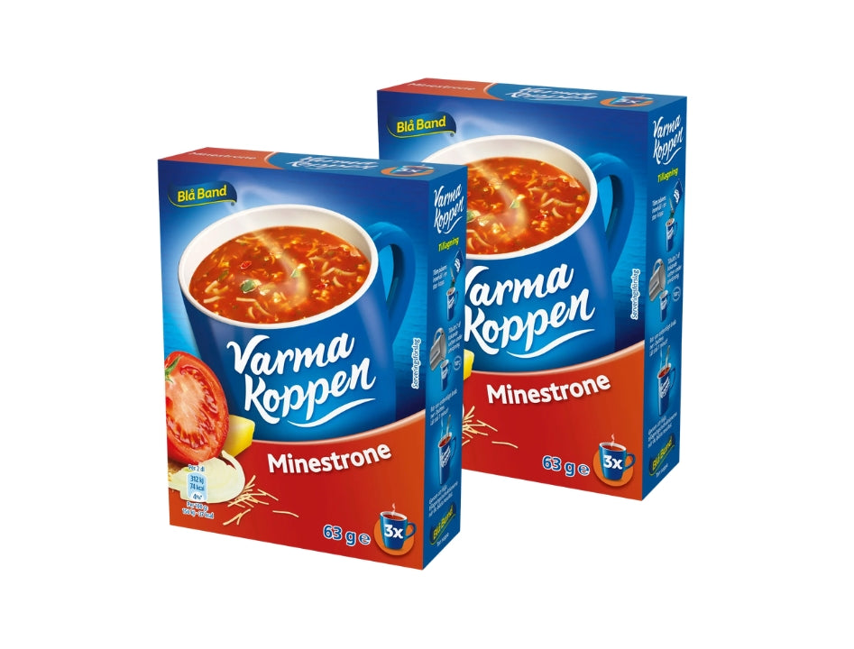 2 x Blå Band Varma Koppen Minestrone Soup Mix 63g (2.22 oz) – Authentic Swedish Instant Minestrone Soup (3 Servings)