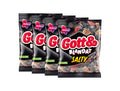 Malaco Gott & Blandat Salt 4 × 210g (4 × 7.41 oz) – Authentic Swedish Salty Licorice & Wine Gum Candy Mix