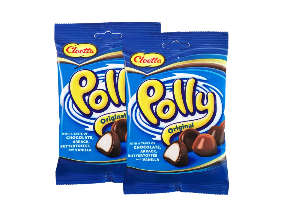 Cloetta Polly Original Blå Chocolate Candy 2 × 200g (2 × 7.05 oz) – Authentic Swedish Chocolate-Coated Foam Candy