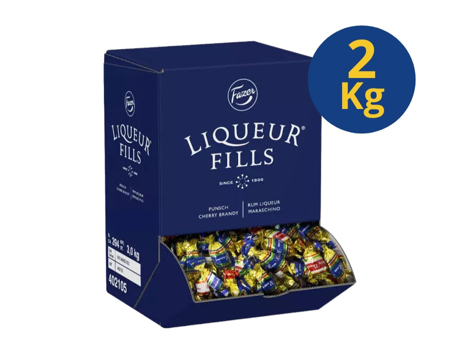 Fazer Liqueur Fills 2kg (70.55 oz) – Assorted Finnish Dark Chocolate Liqueur Pralines