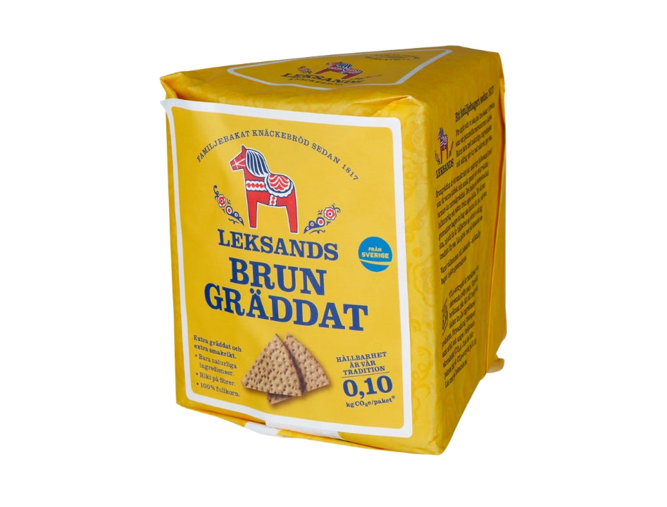 Leksands Brungräddat Knäckebröd Trekant 200g (7.05 oz) – Authentic Swedish Dark-Baked Triangle Rye Crispbread