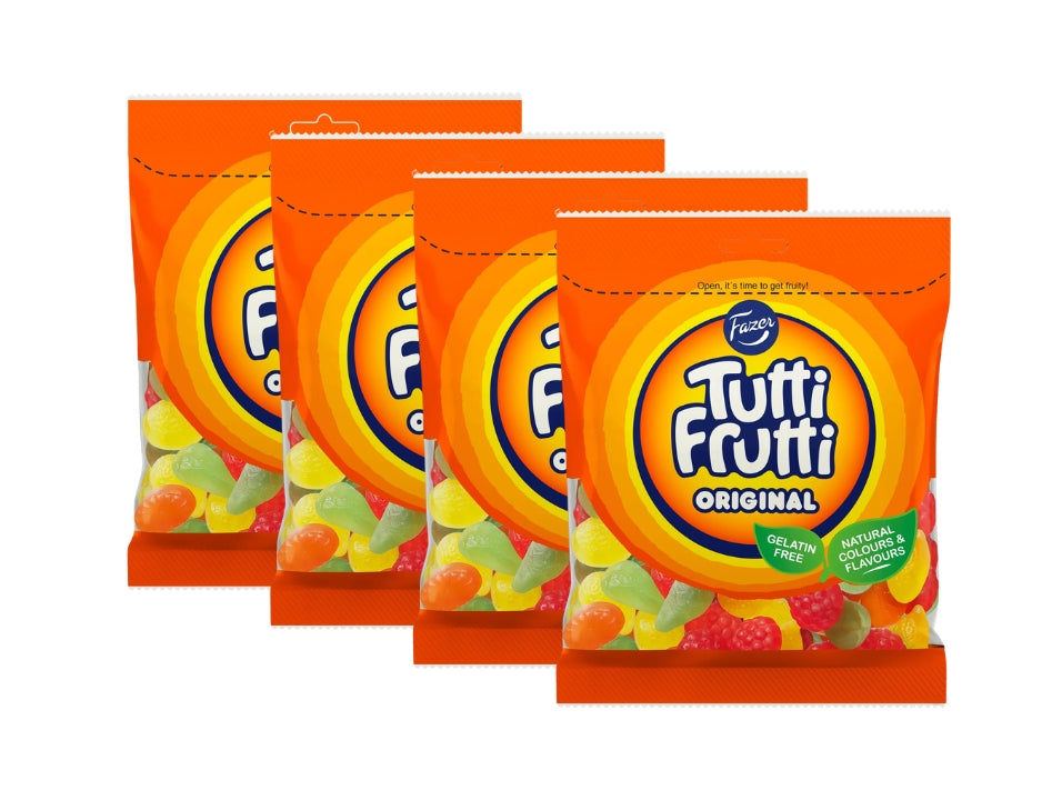 4 x Fazer Tutti Frutti Original 180g (6.34 oz) – Vegan Finnish Fruit Candy