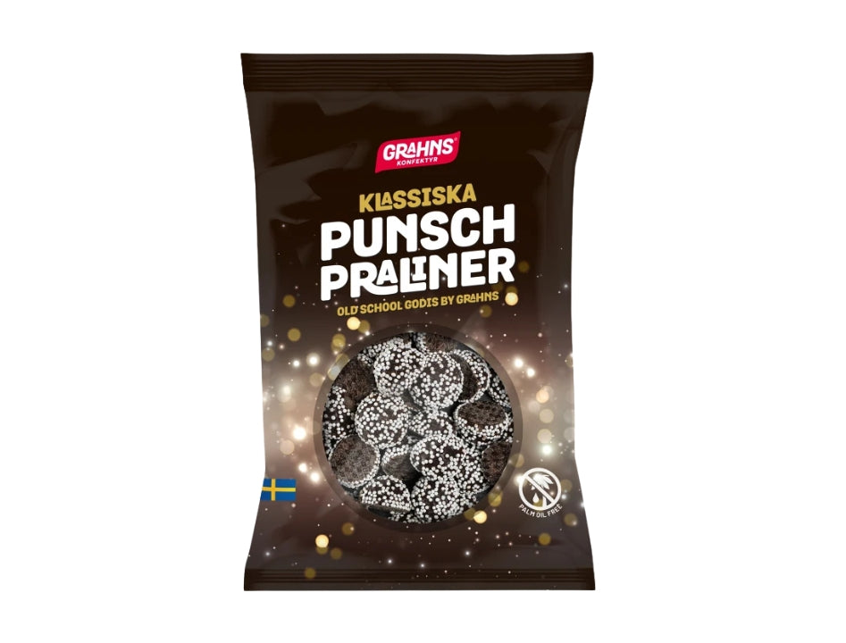 Grahns Punschpraliner 120g (4.23 oz) – Authentic Swedish Chocolate Pralines with Punsch Flavor