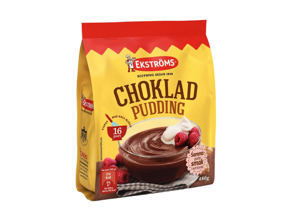 Ekströms Chokladpudding 16 Portioner 480g (16.93 oz) – Authentic Swedish Chocolate Pudding Mix