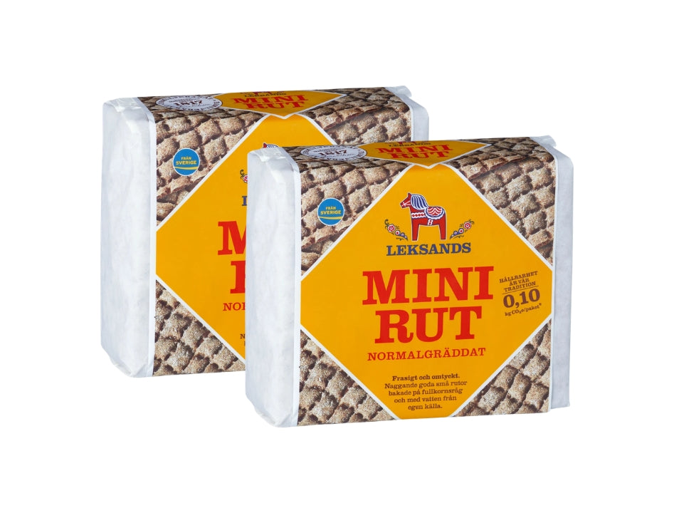Leksands Mini Rut Normalgräddat 2 × 200g (2 × 7.05 oz) – Authentic Swedish Mini Rye Crispbread