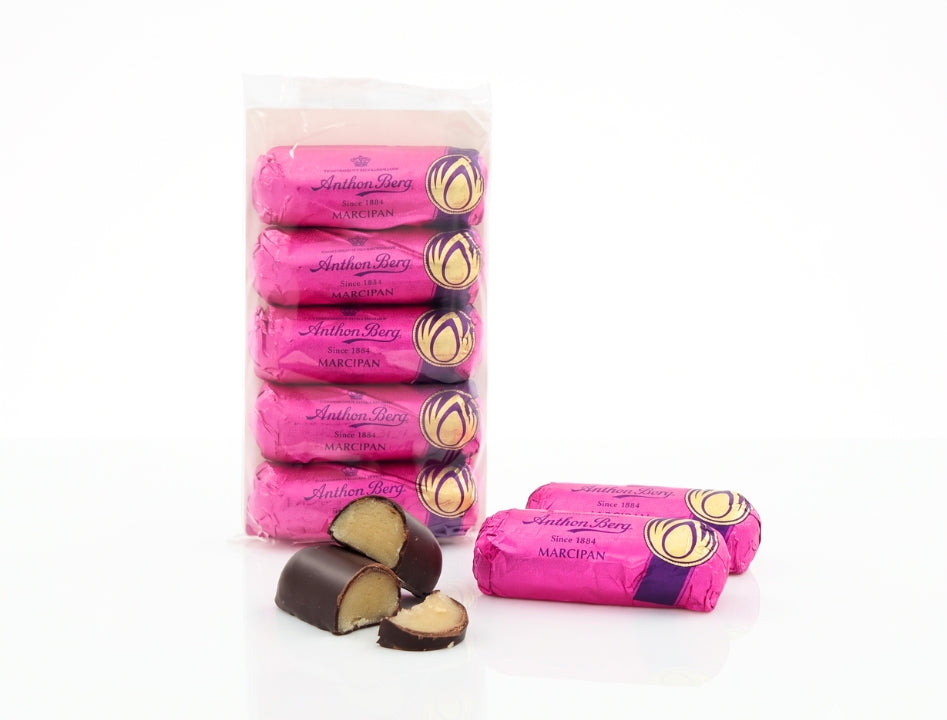 Anthon Berg Marsipanbröd 5-Pack 125g (4.41 oz) – Premium Danish Dark Chocolate Covered Marzipan Bars