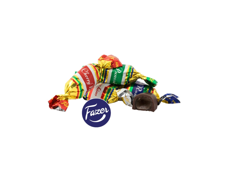 Fazer Liqueur Fills 3kg (105.82 oz) – Full Commercial Box of Assorted Finnish Dark Chocolate Liqueur Pralines (Approx. 360 Pieces)