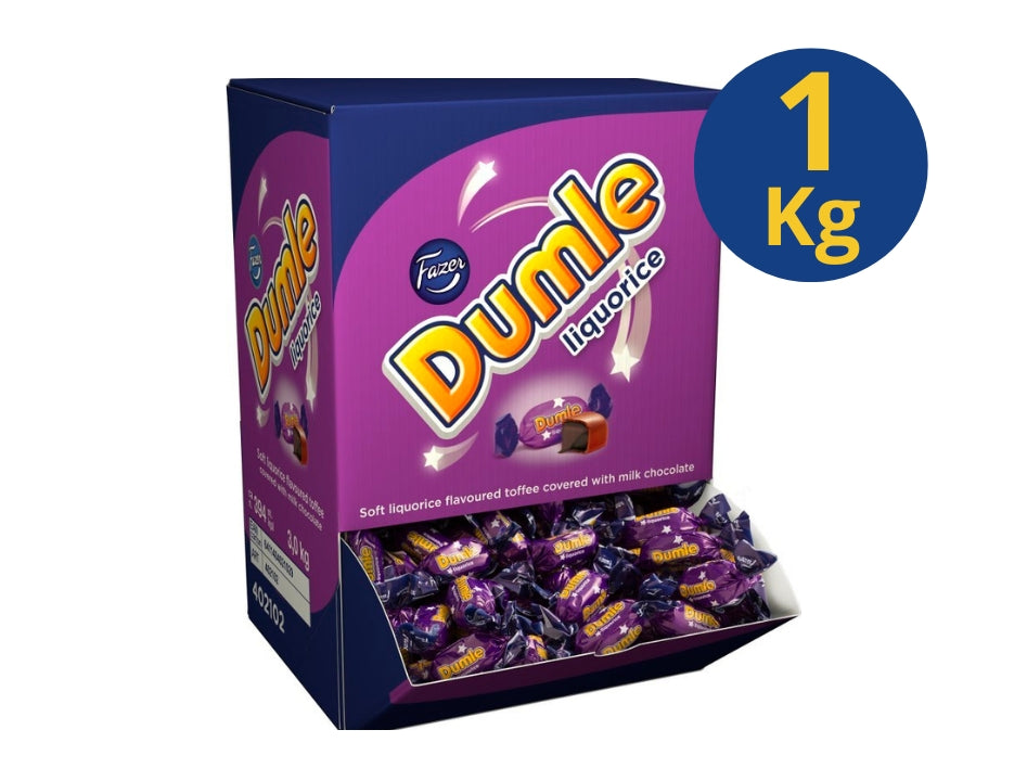 Fazer Dumle Liquorice 1kg (35.27 oz) – Finnish Milk Chocolate &amp; Soft Caramel with Liquorice Flavor