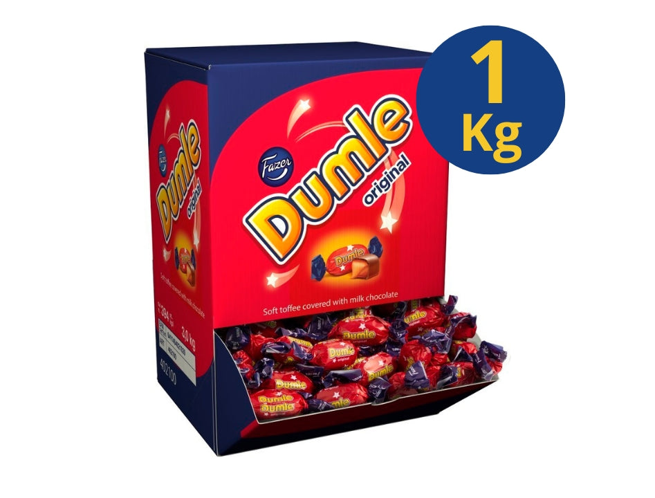 Fazer Dumle Original Chocolate Toffee 1kg (35.27 oz) – Finnish Milk Chocolate & Soft Caramel Candy