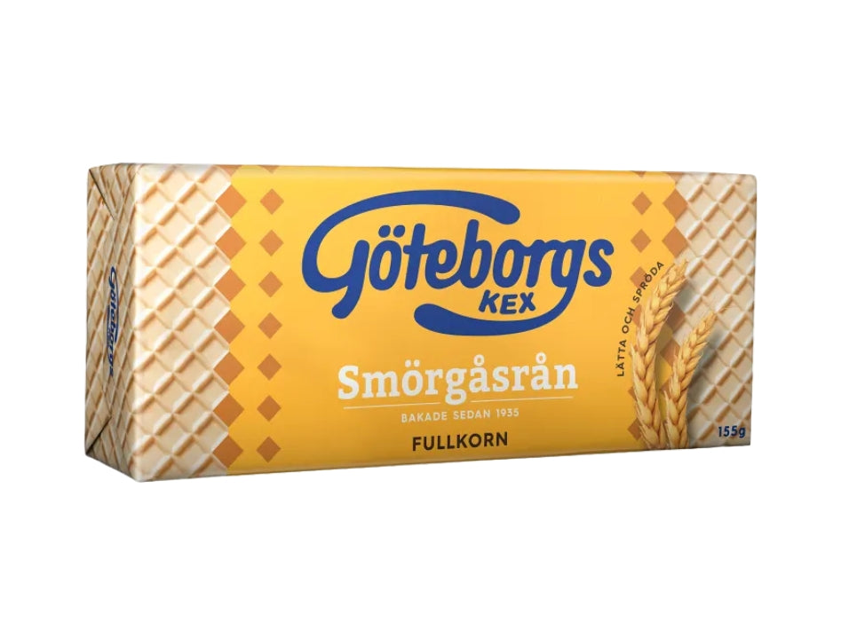 Göteborgs Kex Smörgåsrån Fullkorn 155g (5.47 oz) – Swedish Whole Grain Crispy Sandwich Crackers