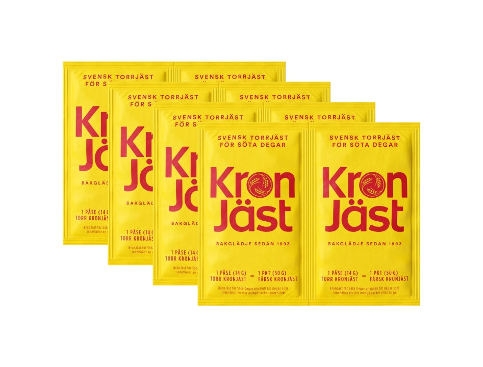 KronJäst Torrjäst Söta Degar 8 x 14g – Swedish Instant Dry Yeast for Sweet Doughs | Swedish Cravings
